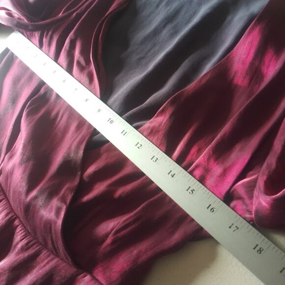 Peach wine metallic long sleeve women's size L blouse - Picture 7 of 13